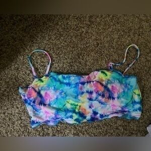 Gently used worn once women’s medium blue tie-dye bikini top
